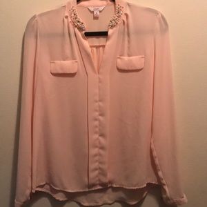 Pale pink chiffon blouse